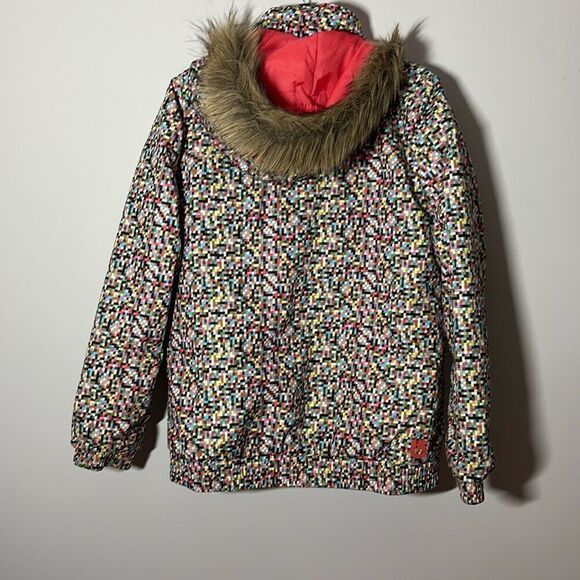 Burton dry ride girls pixel ski / snow coat size 18 - Picture 4 of 4